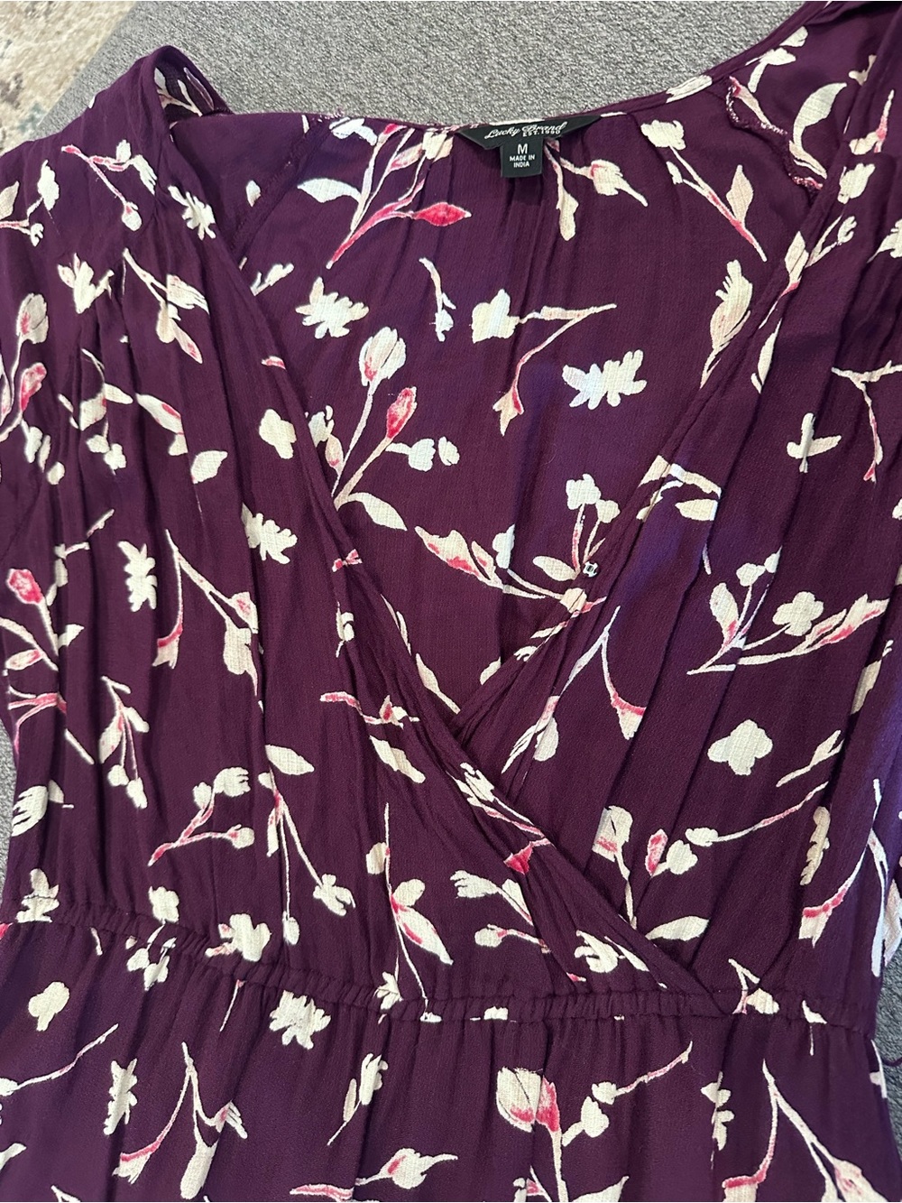 Lucky Brand Plum Floral Wrap Maxi Dress - Picture 4 of 5